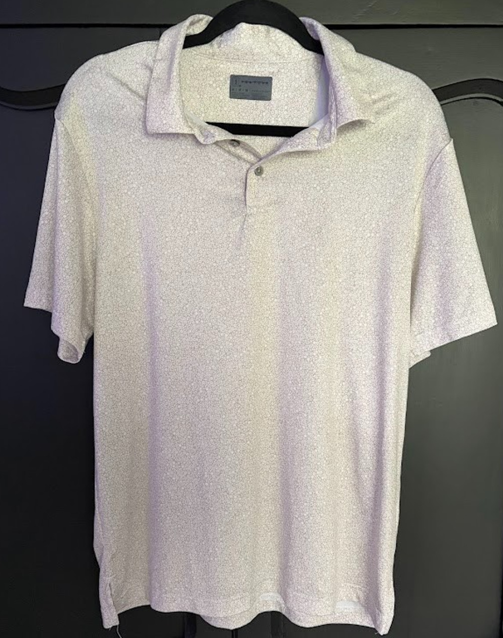 PGA Tour Pre Series Floral Light Colored Cream Golf Polo Size Medium